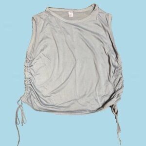 Women’s cinched gray tank top